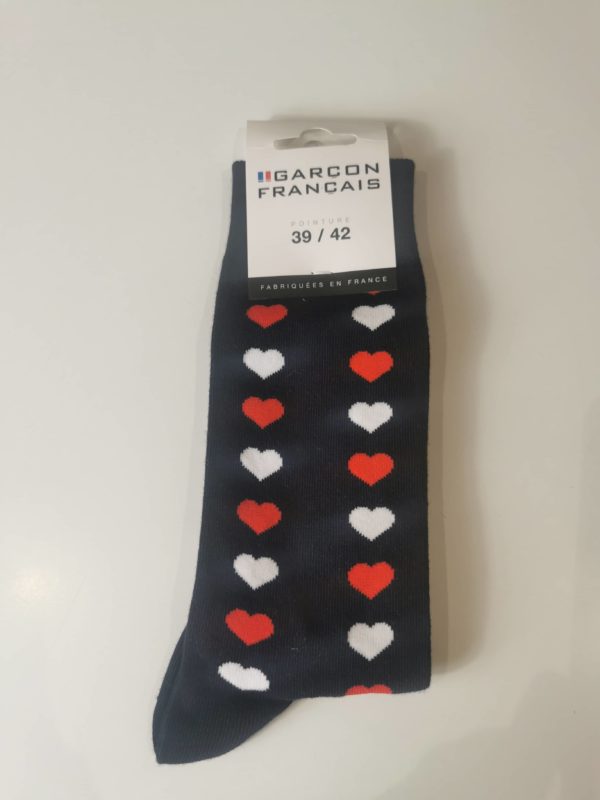 Chaussette Garçon Français cœur neuf