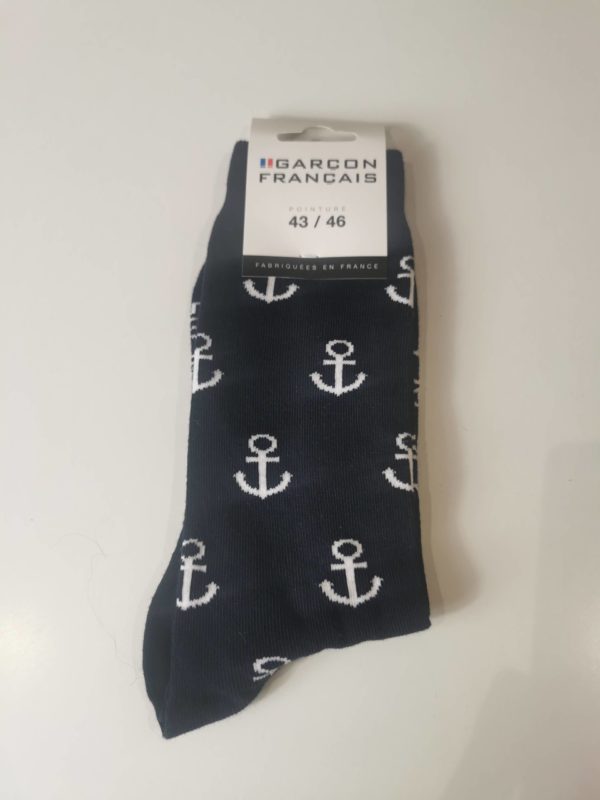 chaussette Garçon Français ancre marine bleu neuf